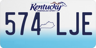 KY license plate 574LJE