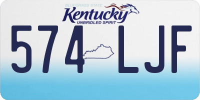 KY license plate 574LJF