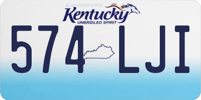 KY license plate 574LJI