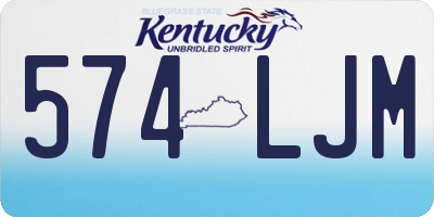 KY license plate 574LJM