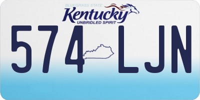 KY license plate 574LJN