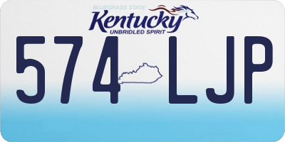 KY license plate 574LJP
