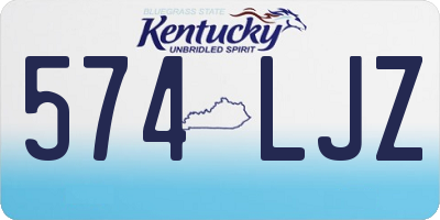 KY license plate 574LJZ