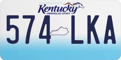KY license plate 574LKA