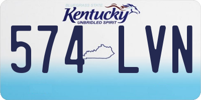 KY license plate 574LVN