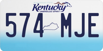 KY license plate 574MJE