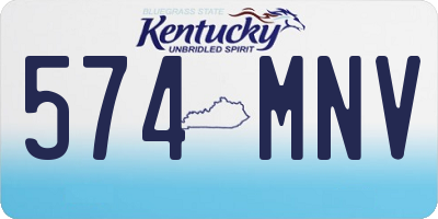 KY license plate 574MNV