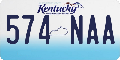 KY license plate 574NAA