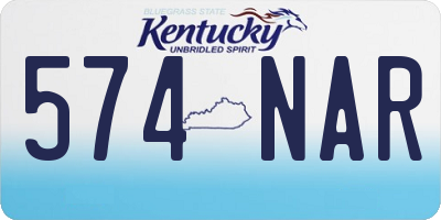 KY license plate 574NAR