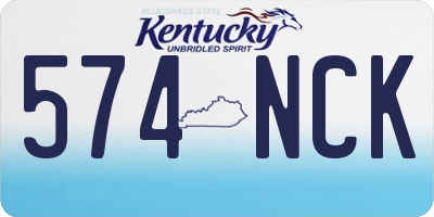 KY license plate 574NCK