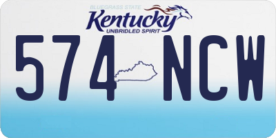 KY license plate 574NCW