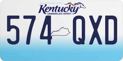 KY license plate 574QXD
