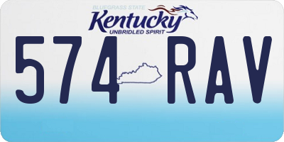 KY license plate 574RAV