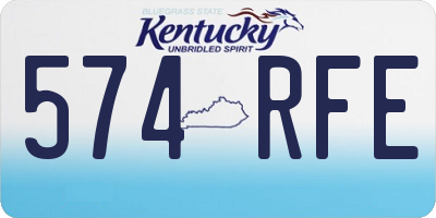 KY license plate 574RFE