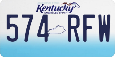 KY license plate 574RFW