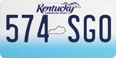 KY license plate 574SGO