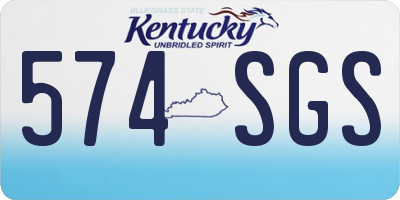 KY license plate 574SGS