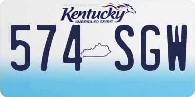 KY license plate 574SGW