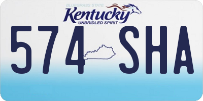 KY license plate 574SHA