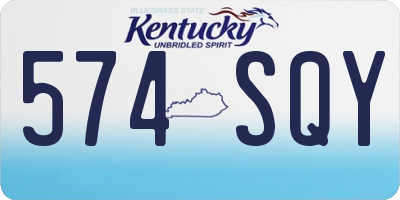 KY license plate 574SQY