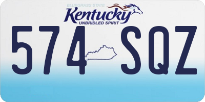 KY license plate 574SQZ