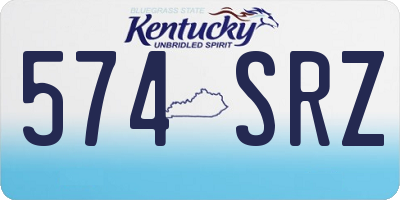 KY license plate 574SRZ