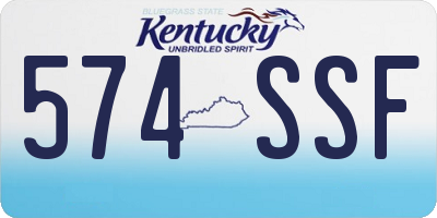 KY license plate 574SSF