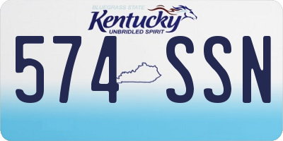 KY license plate 574SSN
