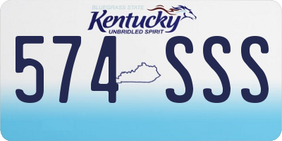 KY license plate 574SSS