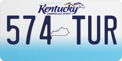 KY license plate 574TUR
