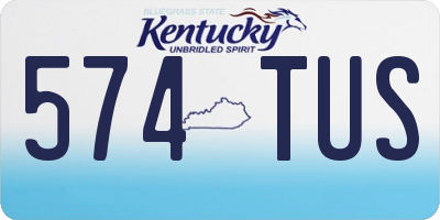 KY license plate 574TUS