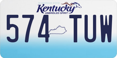 KY license plate 574TUW