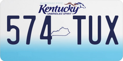 KY license plate 574TUX