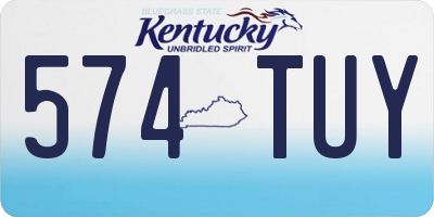 KY license plate 574TUY
