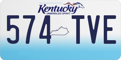 KY license plate 574TVE