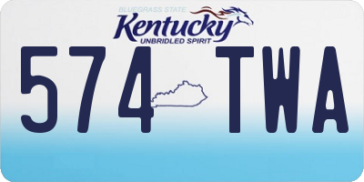 KY license plate 574TWA