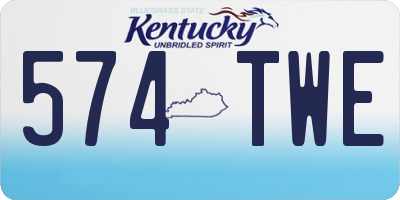 KY license plate 574TWE