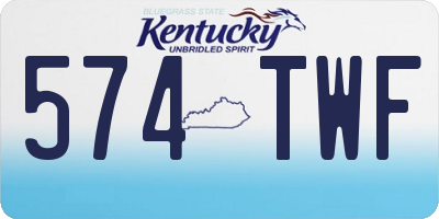 KY license plate 574TWF