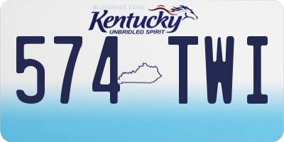KY license plate 574TWI