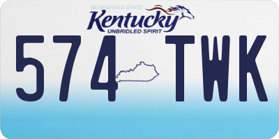 KY license plate 574TWK
