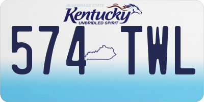 KY license plate 574TWL