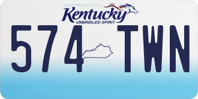 KY license plate 574TWN