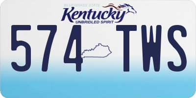 KY license plate 574TWS