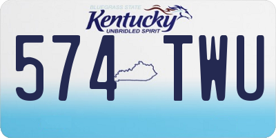 KY license plate 574TWU