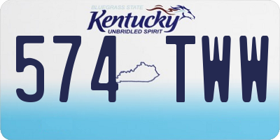 KY license plate 574TWW