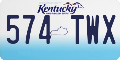 KY license plate 574TWX