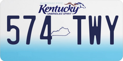 KY license plate 574TWY