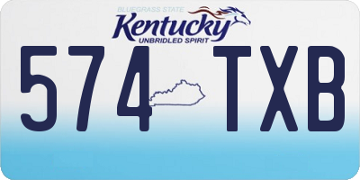 KY license plate 574TXB