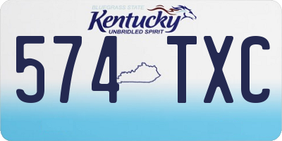 KY license plate 574TXC