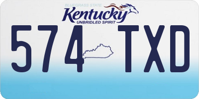 KY license plate 574TXD